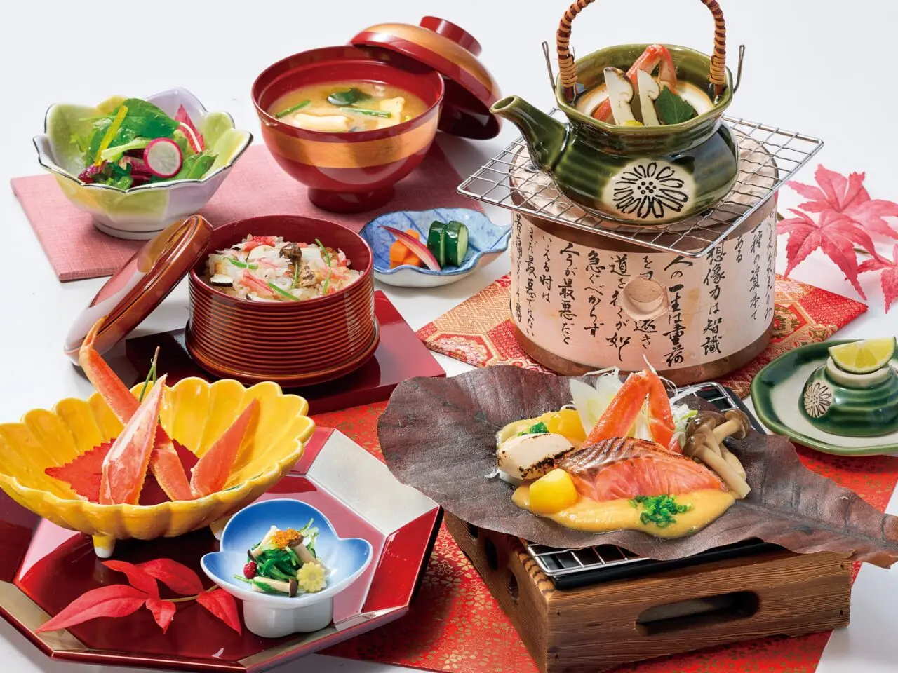 かにと松茸を使ったランチ限定セットメニュー
