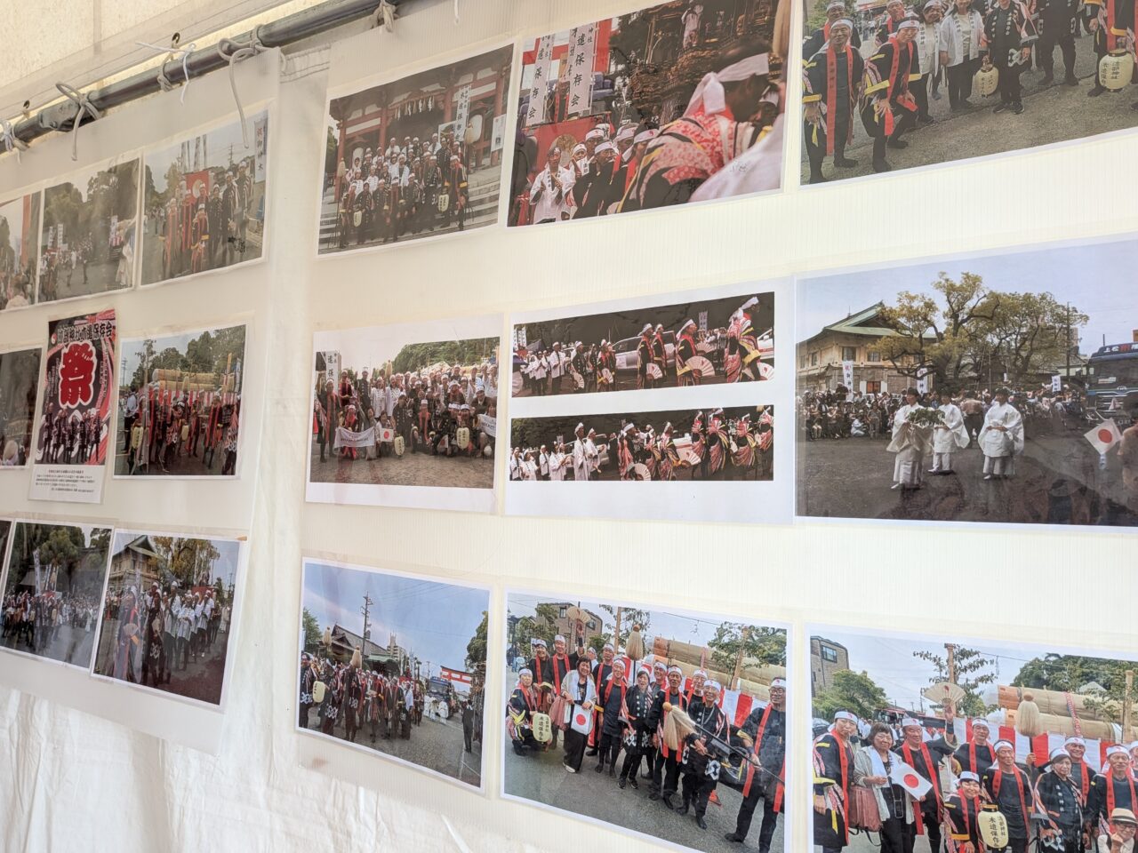 あまのわ会場に設置された木遣保存会のPRパネル展示