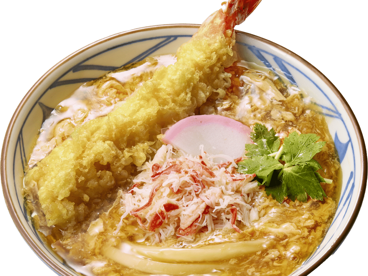 2026年の年明け限定うどん「大海老天と本ずわい蟹の玉子あんかけうどん」丸亀製麺で提供