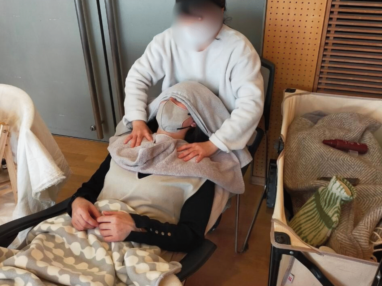 はじけるegaoマルシェ会場で行われたリラクゼーション体験ブースの様子