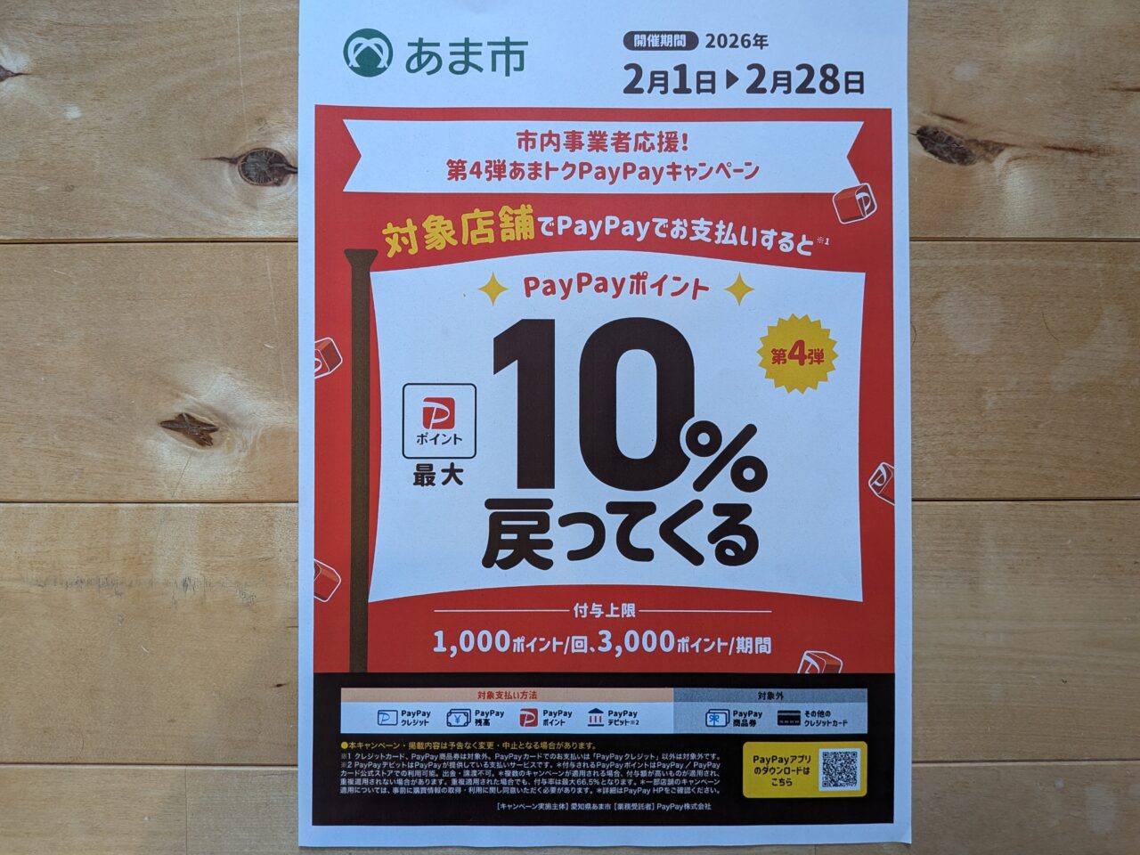 あま市PayPayキャンペーン対象ポスター