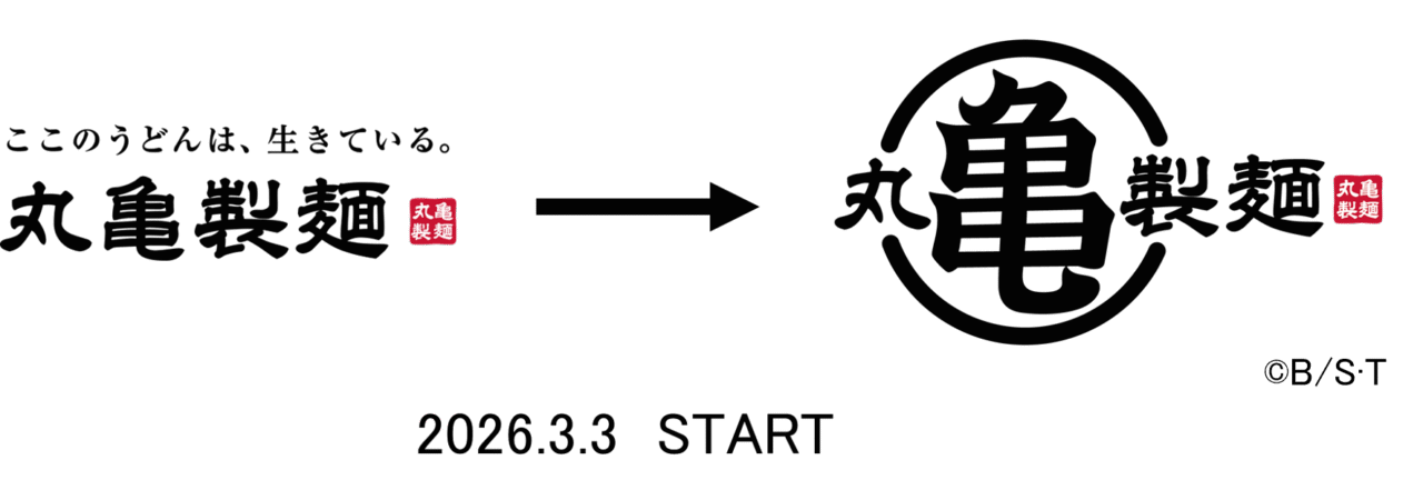 丸亀製麺とドラゴンボールZのコラボレーション限定ロゴ（亀マークデザイン）