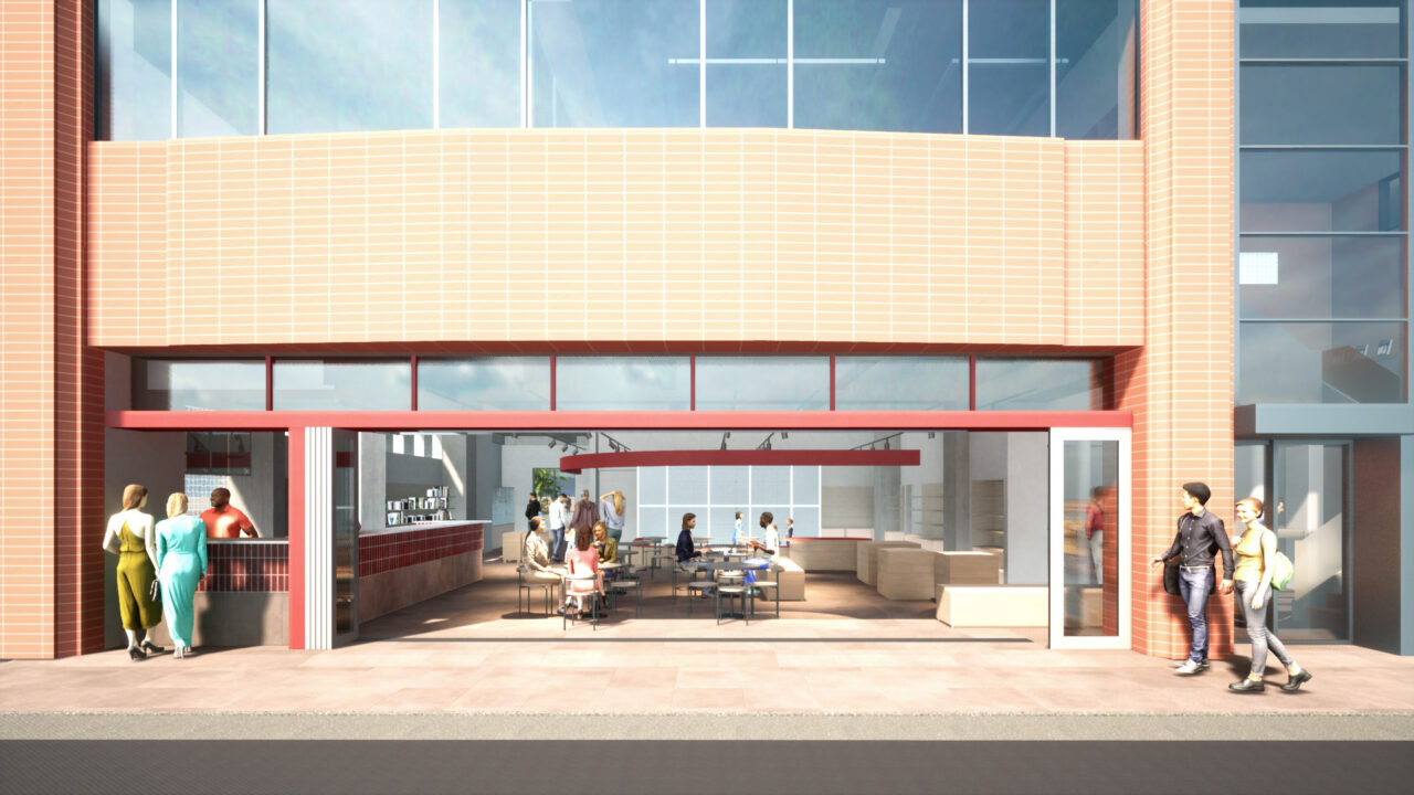 てんのうぴあ外観イメージ 天王通り沿いの交流施設