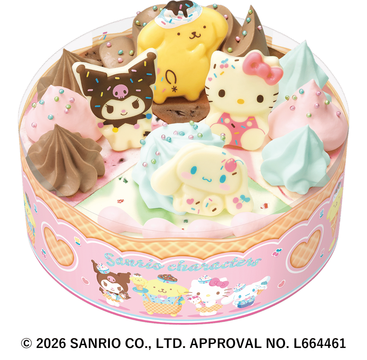 サーティワン「サンリオキャラクターズ パレット4」アイスクリームケーキ全体