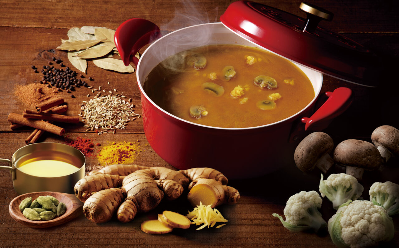 スパイスを使用したオリジナルカリーの鍋料理