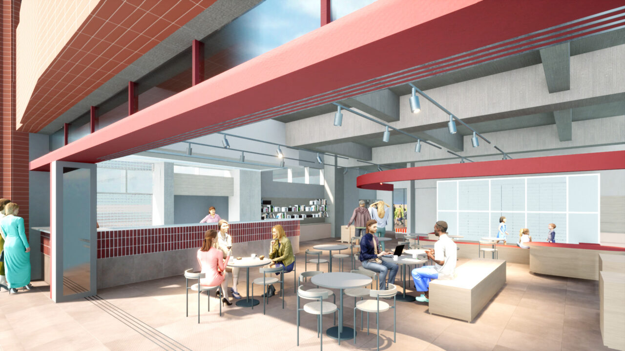 てんのうぴあ1階カフェスペースの完成イメージ